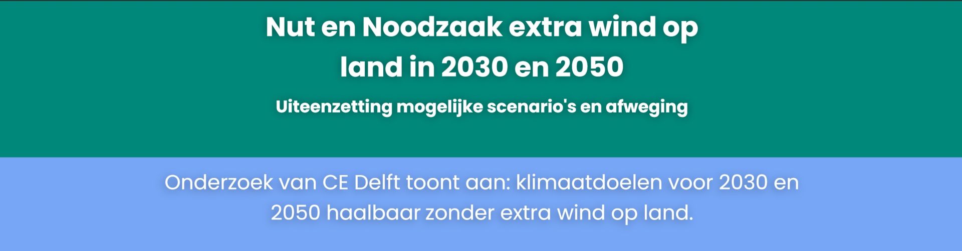 Banner Nut en Noodzaak extra wind op land